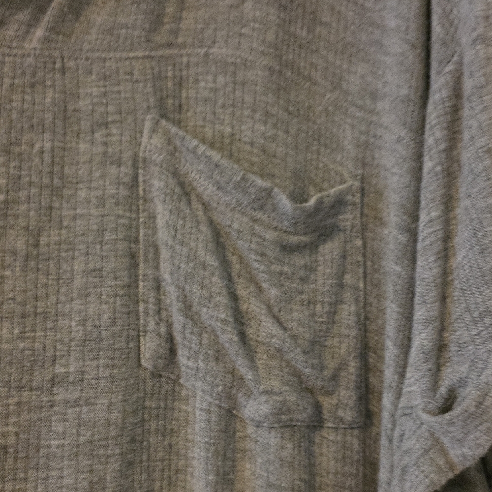 Alfani Gray V-Neck Pajama Top - Picture 3 of 7